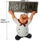 KiaoTime 15016C Italian Chef Figurines Kitchen Decor with Welcome Sign Board Plaque Home Kitchen Restaurant Decor 8"